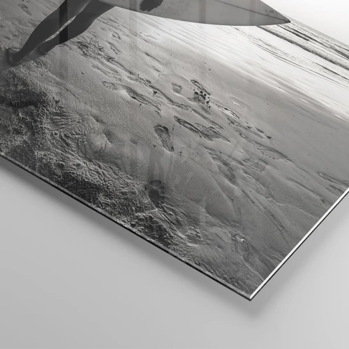 Impression sur verre - Image sur verre - Fille des vagues de la mer - 70x50 cm