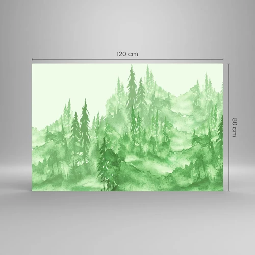 Impression sur verre - Image sur verre - Flou de brouillard vert - 120x80 cm