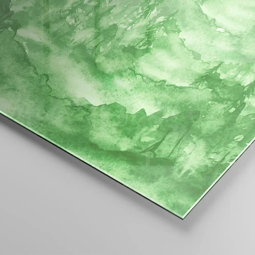 Impression sur verre - Image sur verre - Flou de brouillard vert - 120x80 cm