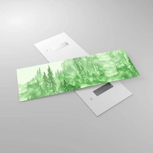 Impression sur verre - Image sur verre - Flou de brouillard vert - 140x50 cm