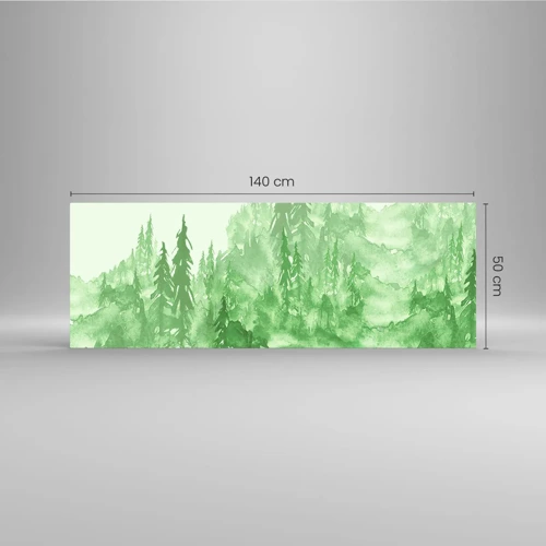Impression sur verre - Image sur verre - Flou de brouillard vert - 140x50 cm