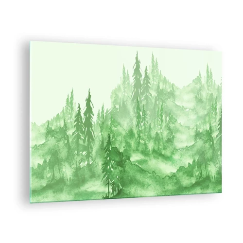 Impression sur verre - Image sur verre - Flou de brouillard vert - 70x50 cm