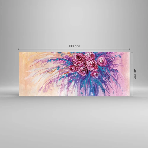 Impression sur verre - Image sur verre - Fontaine aux roses - 100x40 cm