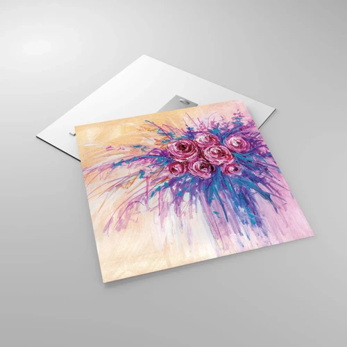 Impression sur verre - Image sur verre - Fontaine aux roses - 50x50 cm