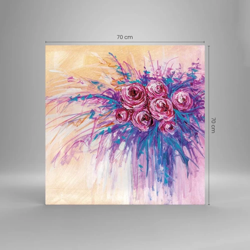 Impression sur verre - Image sur verre - Fontaine aux roses - 70x70 cm