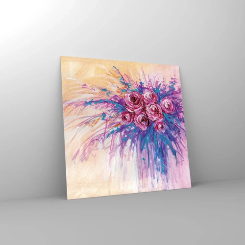 Impression sur verre - Image sur verre - Fontaine aux roses - 70x70 cm