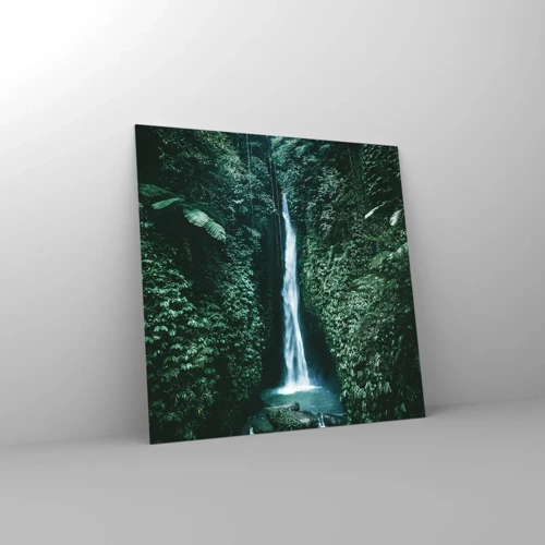 Impression sur verre - Image sur verre - Fontaine tropicale - 40x40 cm