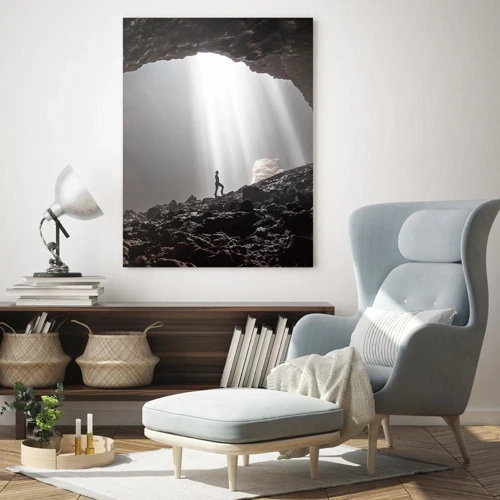 Impression sur verre - Image sur verre - Grotte lumineuse - 50x70 cm