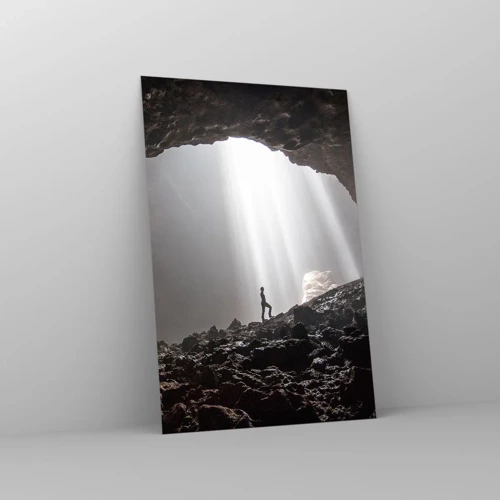 Impression sur verre - Image sur verre - Grotte lumineuse - 80x120 cm