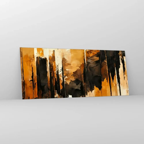 Impression sur verre - Image sur verre - Harmonie de noir et d'or - 120x50 cm