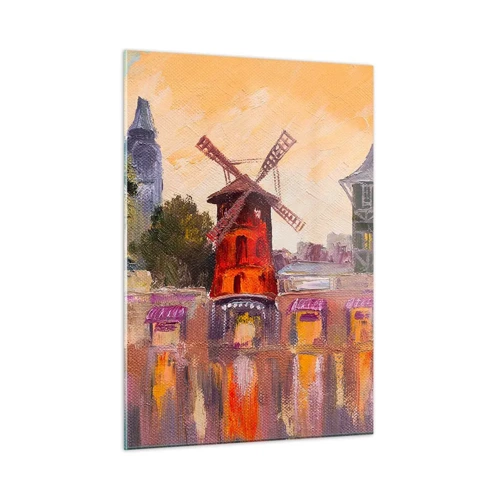 Impression sur verre - Image sur verre - Icones parisiennes – le Moulin rouge - 50x70 cm