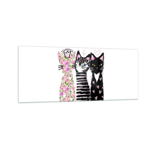 Impression sur verre - Image sur verre - Il y avait trois chats - 100x40 cm