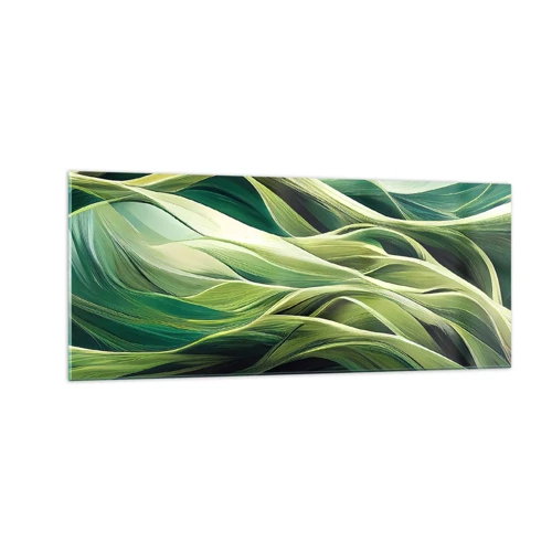 Impression sur verre - Image sur verre - Jeu de vert abstrait - 100x40 cm