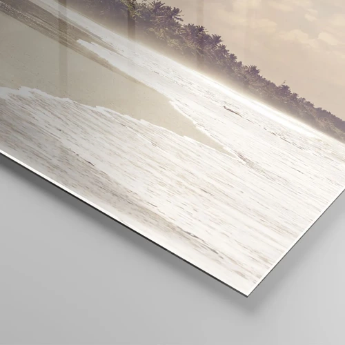 Impression sur verre - Image sur verre - La caresse des vagues - 100x40 cm