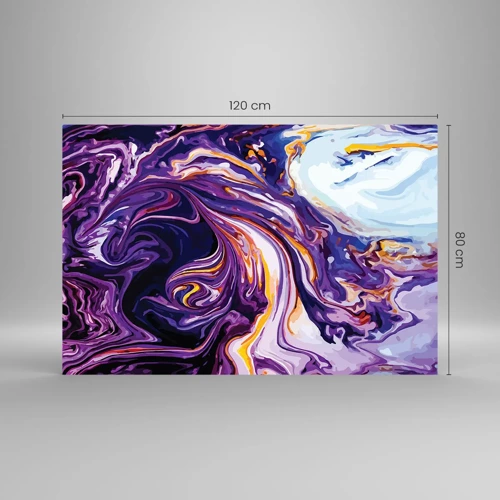 Impression sur verre - Image sur verre - La courbure de l'espace en violet - 120x80 cm