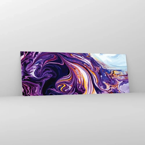 Impression sur verre - Image sur verre - La courbure de l'espace en violet - 140x50 cm