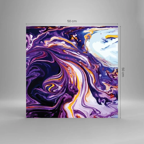 Impression sur verre - Image sur verre - La courbure de l'espace en violet - 50x50 cm