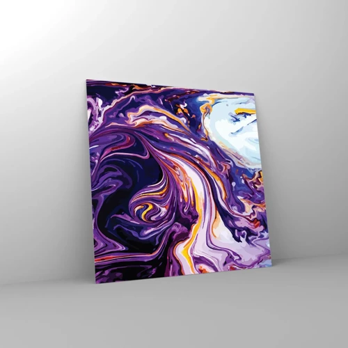 Impression sur verre - Image sur verre - La courbure de l'espace en violet - 50x50 cm