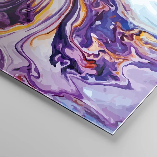 Impression sur verre - Image sur verre - La courbure de l'espace en violet - 50x50 cm