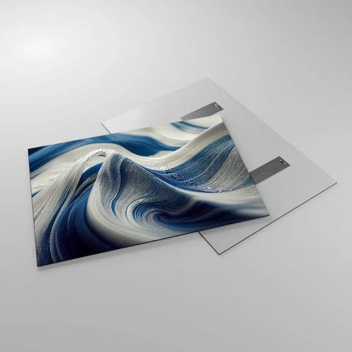 Impression sur verre - Image sur verre - La fluidité du bleu et du blanc - 100x70 cm