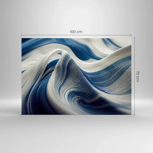 Impression sur verre - Image sur verre - La fluidité du bleu et du blanc - 100x70 cm