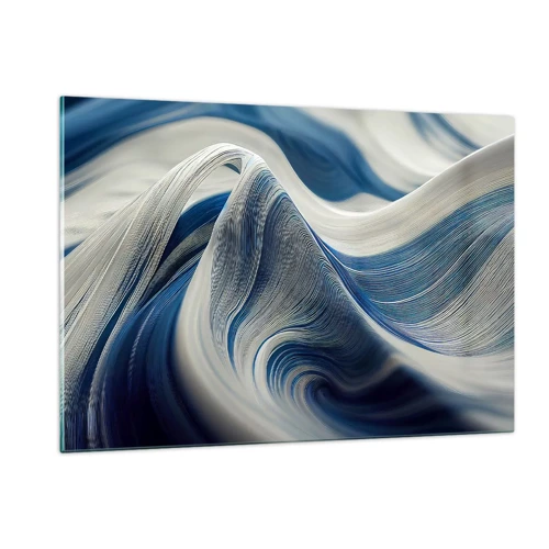 Impression sur verre - Image sur verre - La fluidité du bleu et du blanc - 120x80 cm