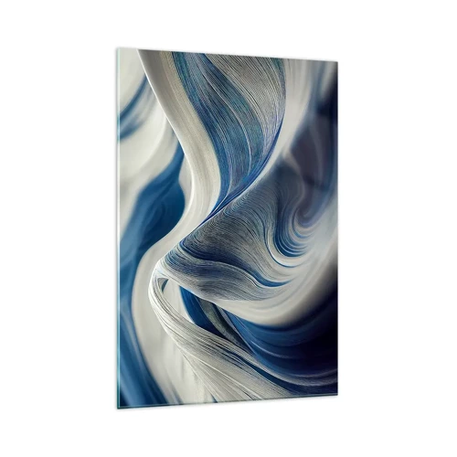 Impression sur verre - Image sur verre - La fluidité du bleu et du blanc - 70x100 cm
