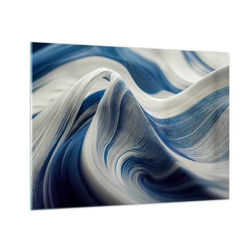 Impression sur verre - Image sur verre - La fluidité du bleu et du blanc - 70x50 cm