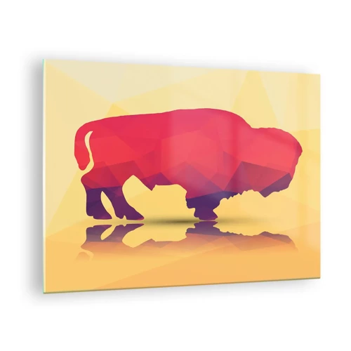 Impression sur verre - Image sur verre - La force amarante du bison - 70x50 cm