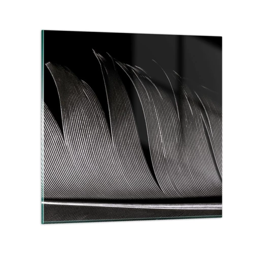 Impression sur verre - Image sur verre - La plume – un design magnifique - 30x30 cm