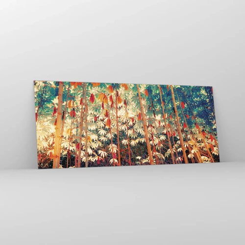 Impression sur verre - Image sur verre - La vie secrète des feuilles - 120x50 cm