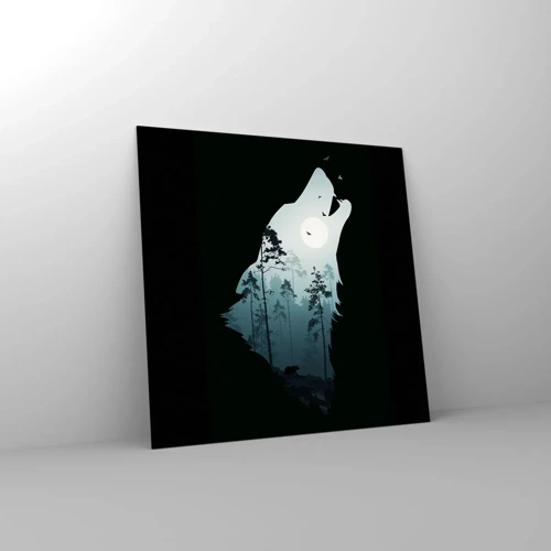 Impression sur verre - Image sur verre - La voix de nuit de la forêt - 40x40 cm