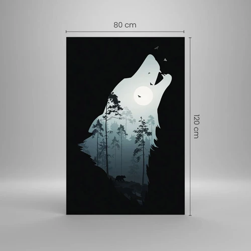 Impression sur verre - Image sur verre - La voix de nuit de la forêt - 80x120 cm