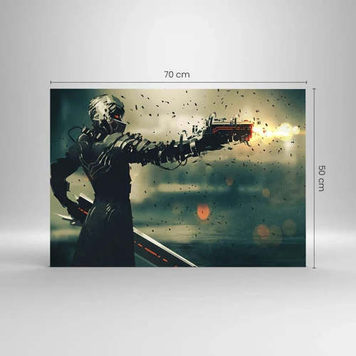 Impression sur verre - Image sur verre - L'arme fatale - Votre propre Terminator - 70x50 cm