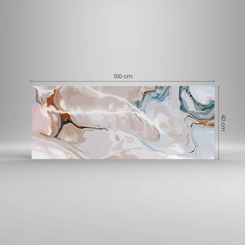 Impression sur verre - Image sur verre - Le bleu serpente sous le blanc - 100x40 cm