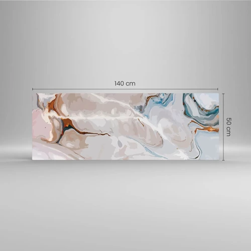 Impression sur verre - Image sur verre - Le bleu serpente sous le blanc - 140x50 cm