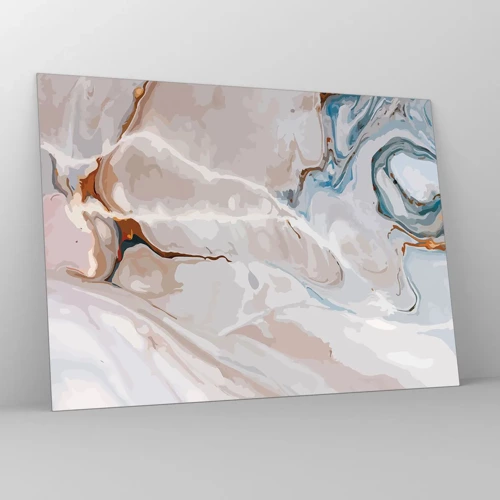 Impression sur verre - Image sur verre - Le bleu serpente sous le blanc - 70x50 cm