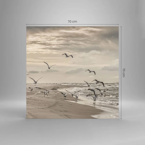 Impression sur verre - Image sur verre - Le bruit de la mer, le chant des oiseaux - 70x70 cm