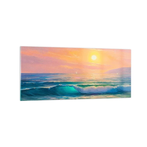 Impression sur verre - Image sur verre - Le chant turquoise des vagues - 120x50 cm