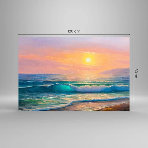 Impression sur verre - Image sur verre - Le chant turquoise des vagues - 120x80 cm