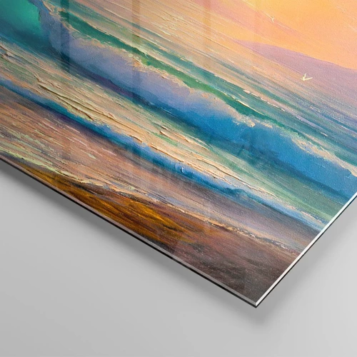 Impression sur verre - Image sur verre - Le chant turquoise des vagues - 120x80 cm