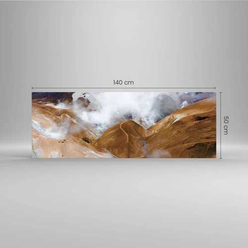 Impression sur verre - Image sur verre - Le charme brut de l'Islande - 140x50 cm