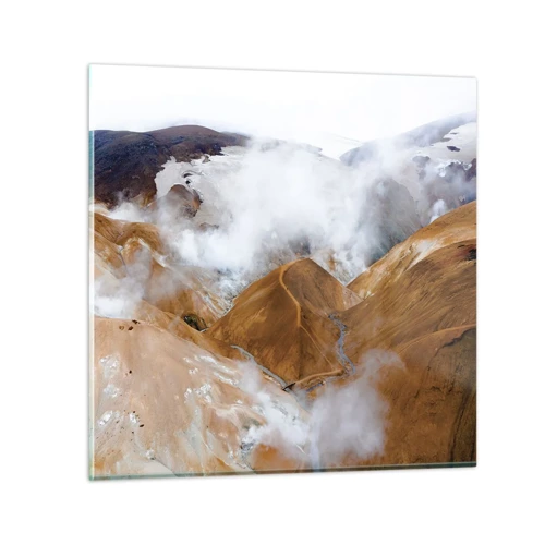 Impression sur verre - Image sur verre - Le charme brut de l'Islande - 70x70 cm