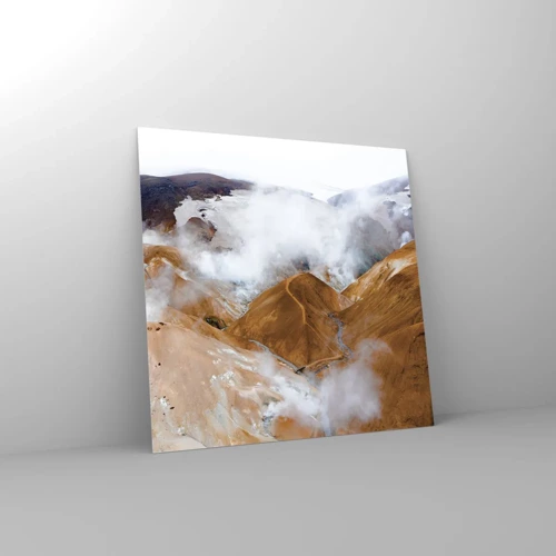 Impression sur verre - Image sur verre - Le charme brut de l'Islande - 70x70 cm