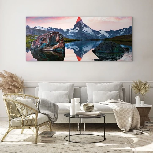 Impression sur verre - Image sur verre - Le coeur des montagnes est chaud - 100x40 cm