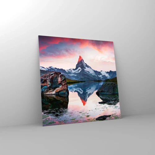 Impression sur verre - Image sur verre - Le coeur des montagnes est chaud - 30x30 cm