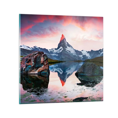 Impression sur verre - Image sur verre - Le coeur des montagnes est chaud - 60x60 cm
