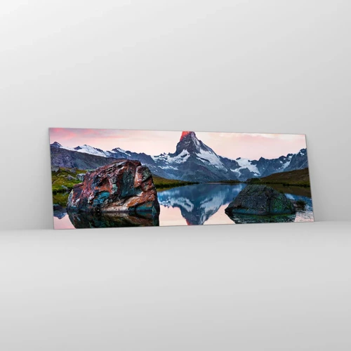 Impression sur verre - Image sur verre - Le coeur des montagnes est chaud - 90x30 cm