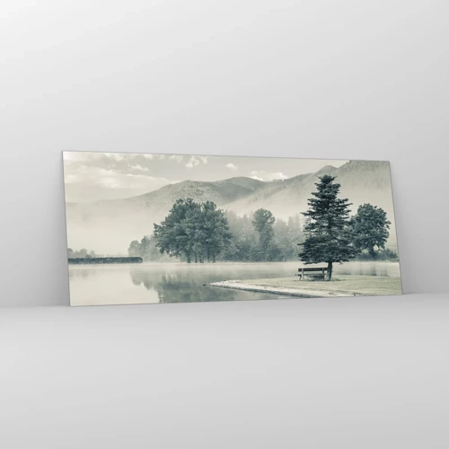 Impression sur verre - Image sur verre - Le lac dort encore - 100x40 cm