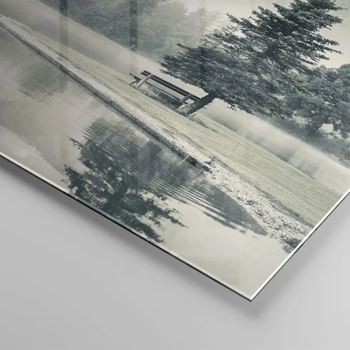 Impression sur verre - Image sur verre - Le lac dort encore - 100x40 cm